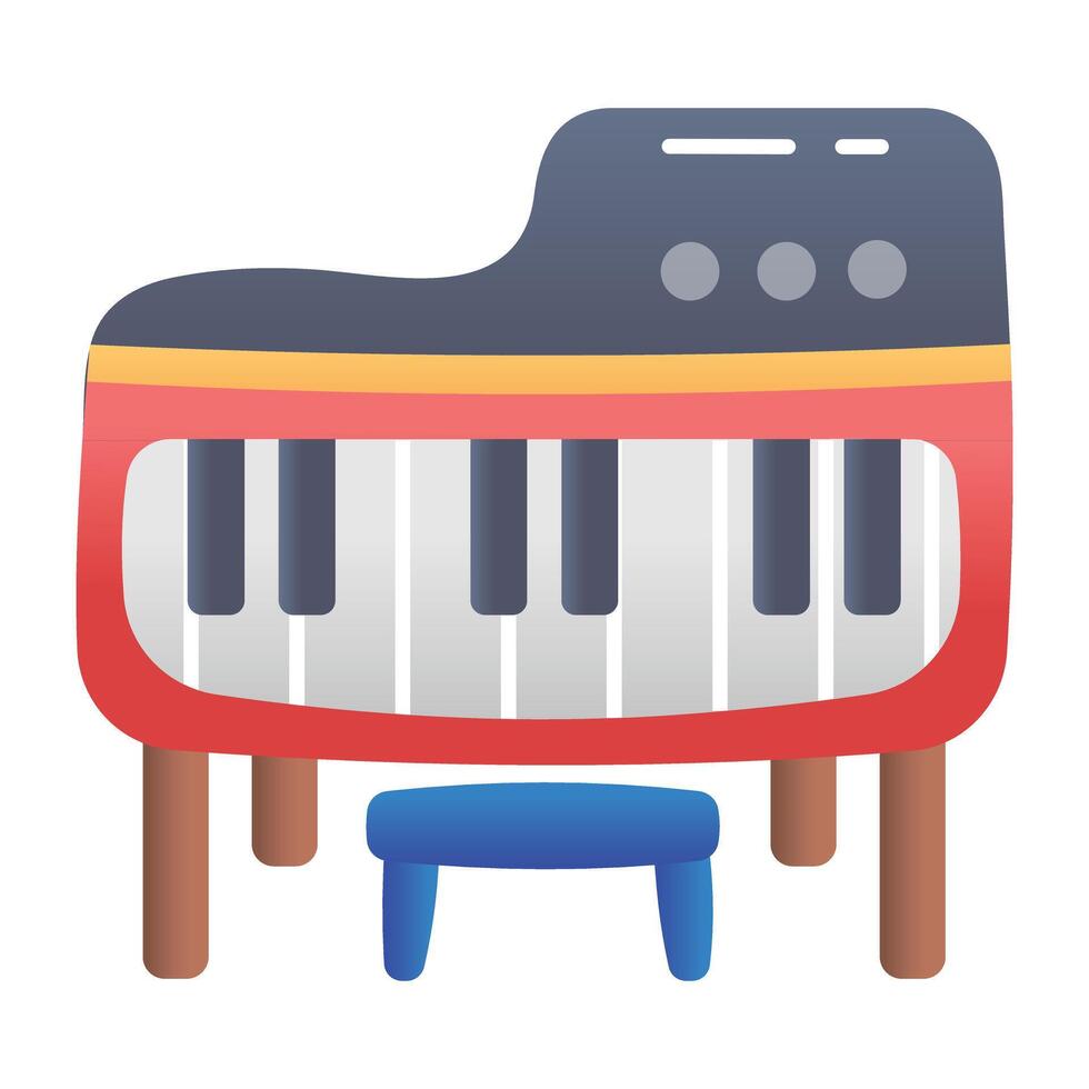 Pianoforte icon in flat style piano vector
