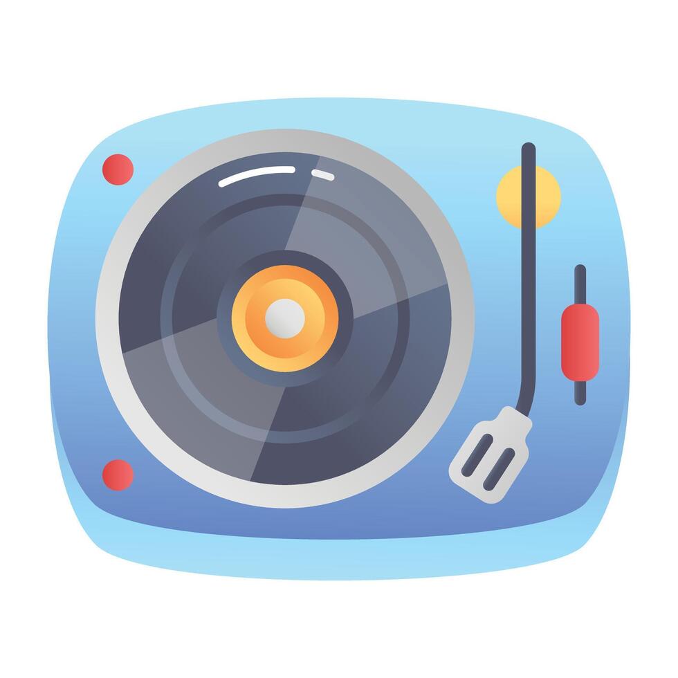 A flat style icon of disc player vector