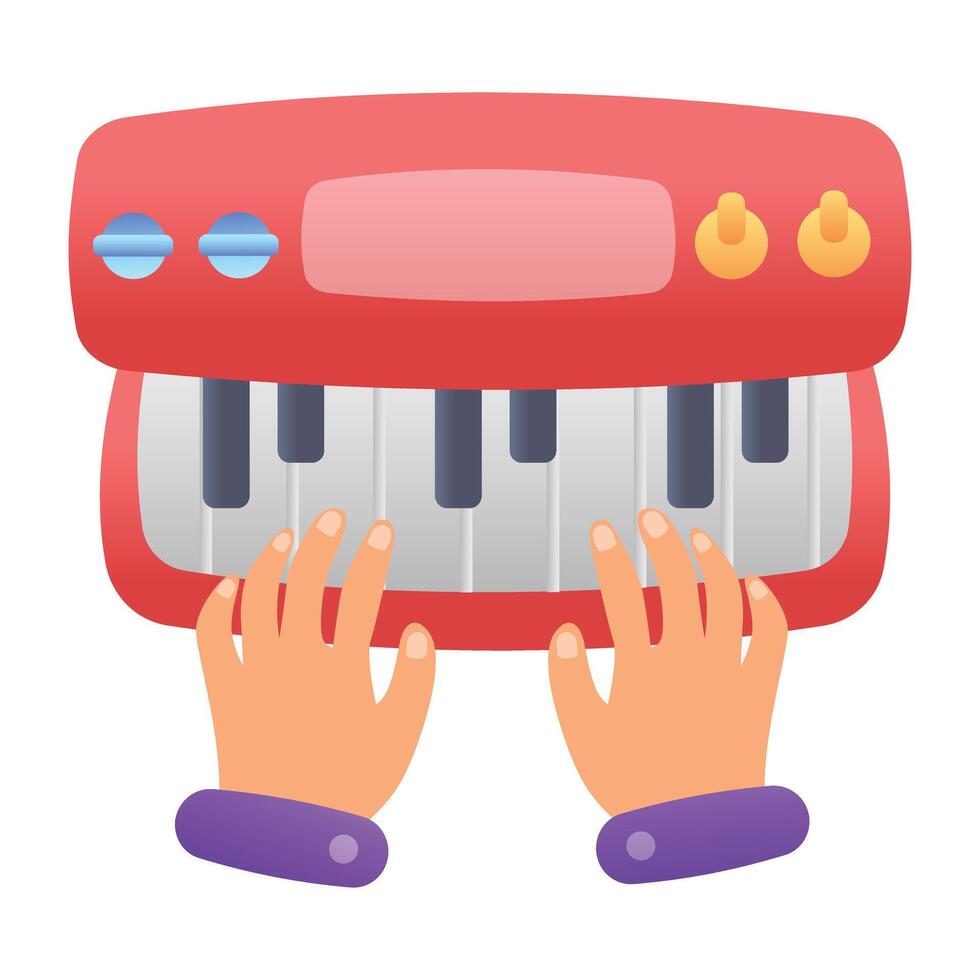 A flat style icon of synthesizer vector