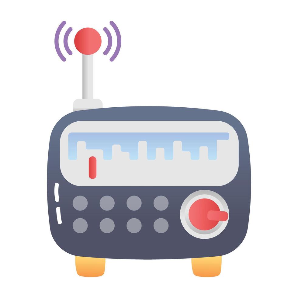 Fm radio icon in flat style vector