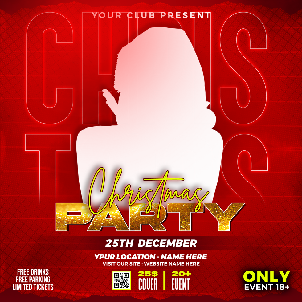 Christmas party flyer social media post template psd