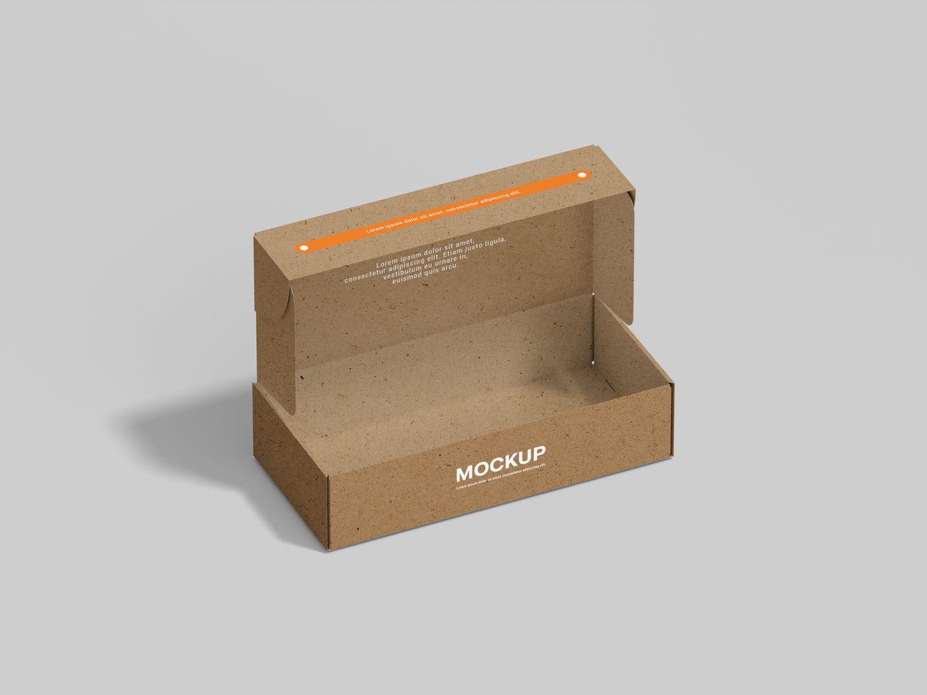 Blank Rectangle Kraft Box Mockup - Small Medium Big size cardboard box packaging design psd