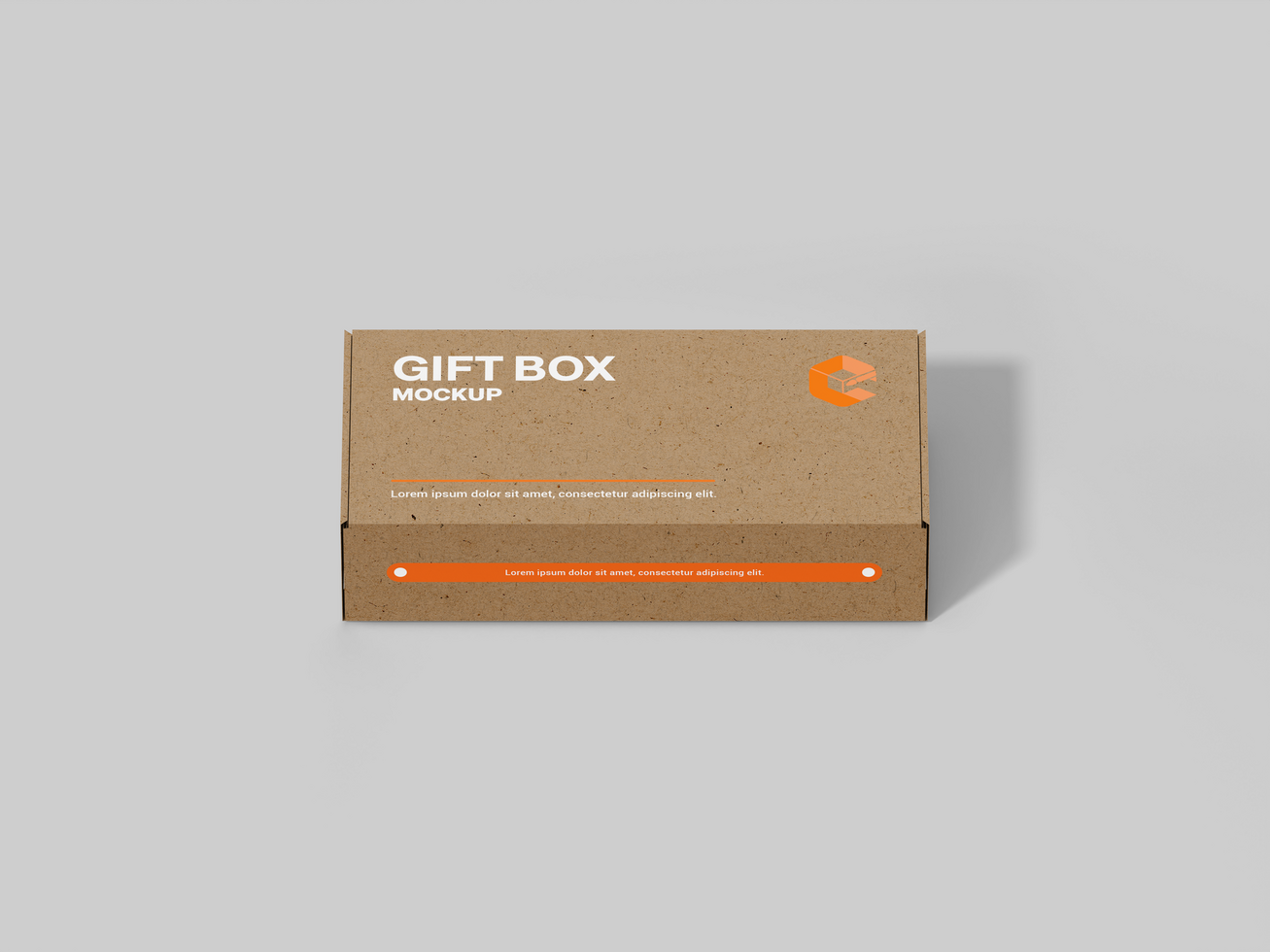 Realistic Wide Flat kraft box mockup and packaging gift box design template Mock up psd