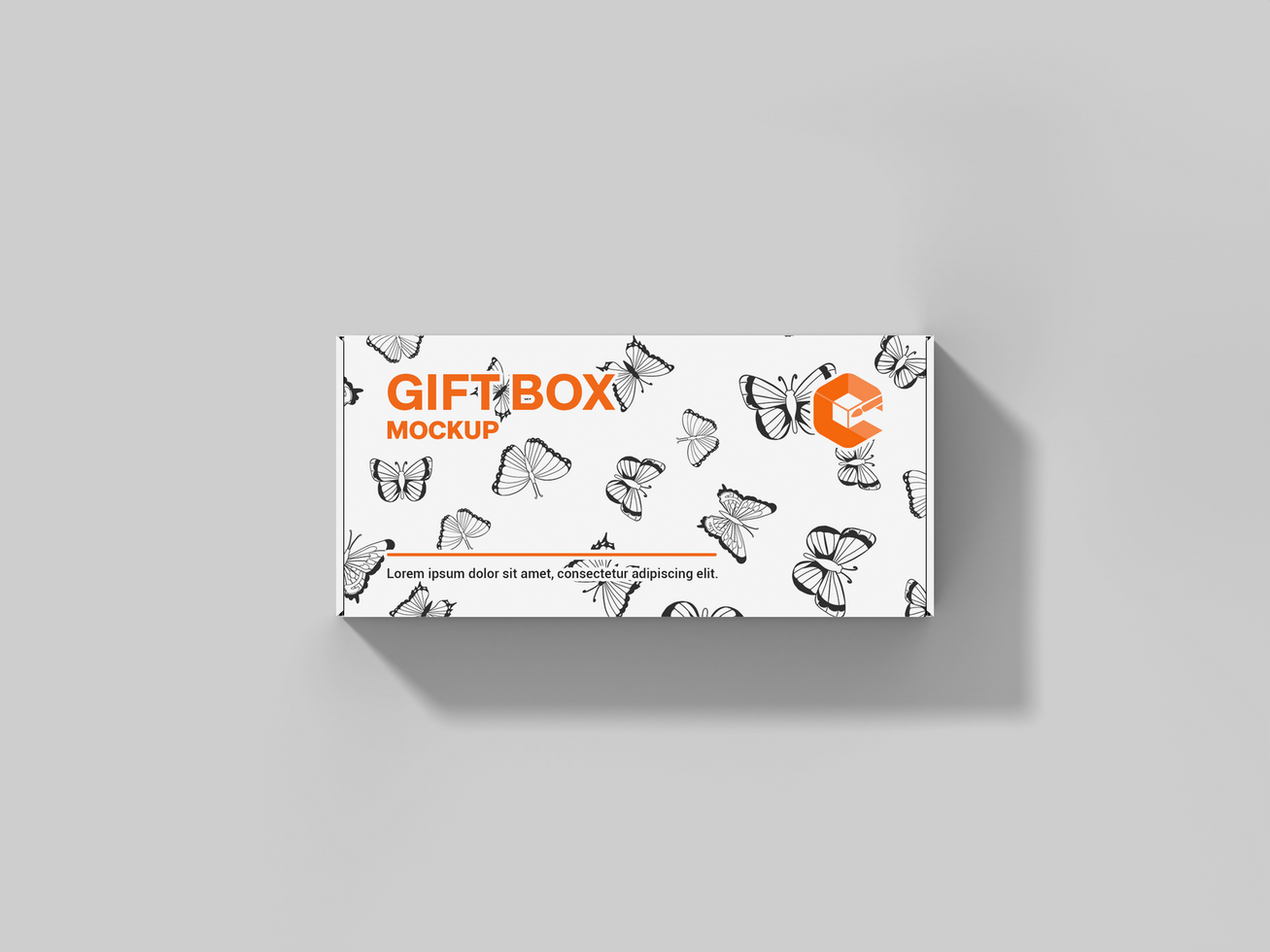 3D Rectangle Product Gift box mock up cangeable color and background or Wide Flat box template Mockup psd