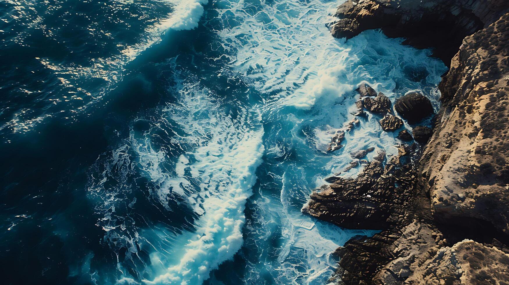 Majestic Coastal Beauty Captivating Views of Rugged Coastline, Crashing Waves, and Dramatic Cliffs photo