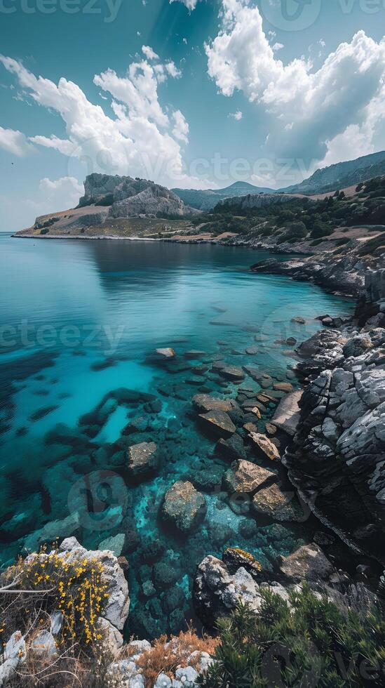 Beautiful beach views in Greece, Clean and beautiful, which in Generate AI photo