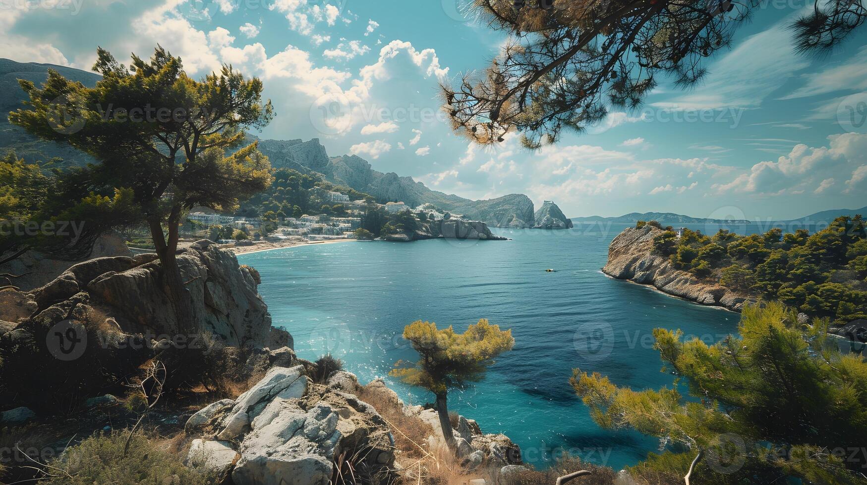 Beautiful beach views in Greece, Clean and beautiful, which in Generate AI photo