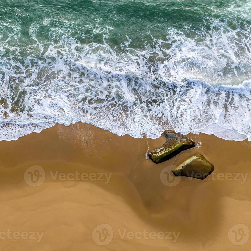 Balneario Camboriu in Santa Catarina. Taquaras Beach and Laranjeiras Beach in Balneario Camboriu. Aerial view in landscape. Square image photo