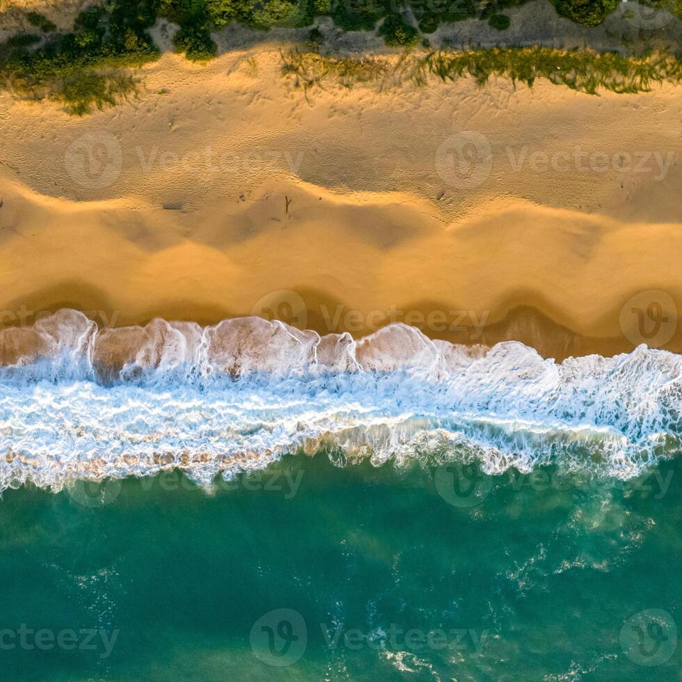 Balneario Camboriu in Santa Catarina. Taquaras Beach and Laranjeiras Beach in Balneario Camboriu. Aerial view in landscape. Square image photo