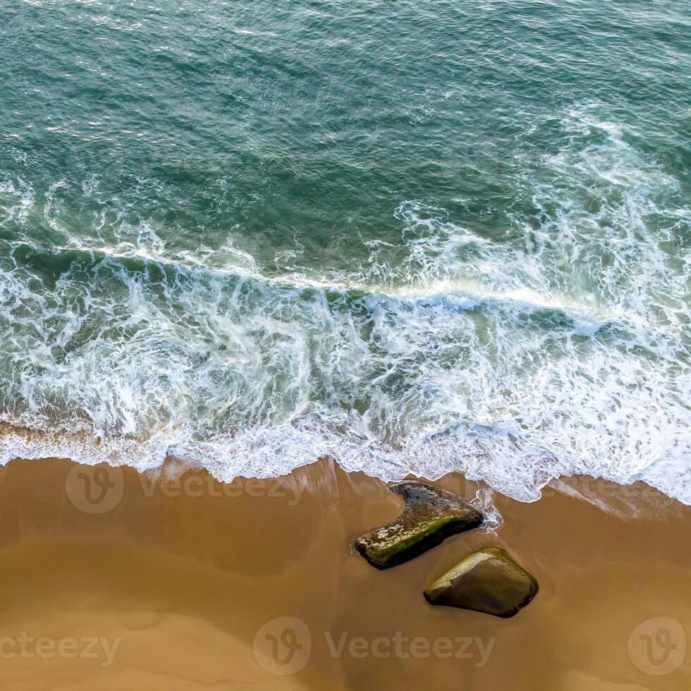 Balneario Camboriu in Santa Catarina. Taquaras Beach and Laranjeiras Beach in Balneario Camboriu. Aerial view in landscape. Square image photo
