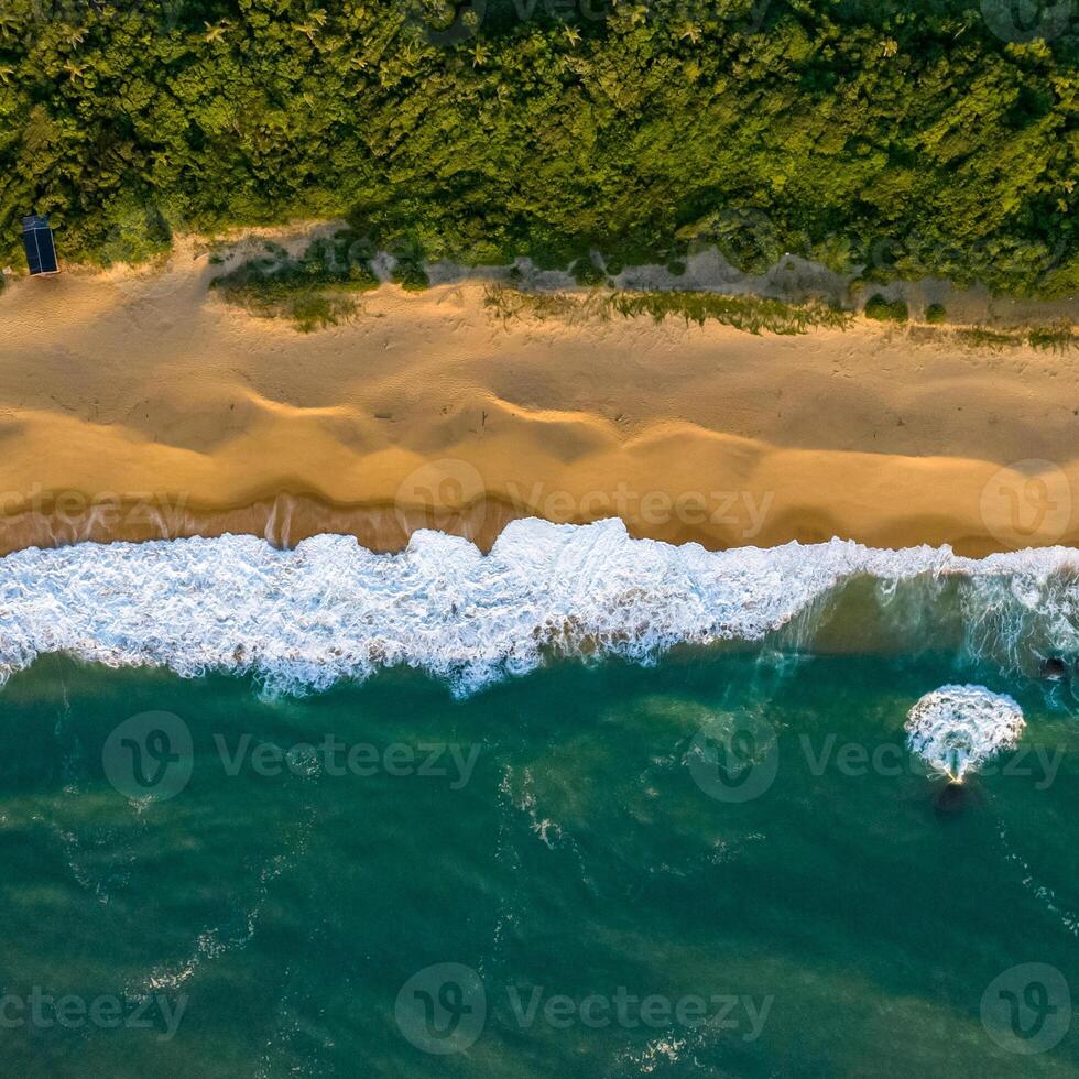 Balneario Camboriu in Santa Catarina. Taquaras Beach and Laranjeiras Beach in Balneario Camboriu. Aerial view in landscape. Square image photo