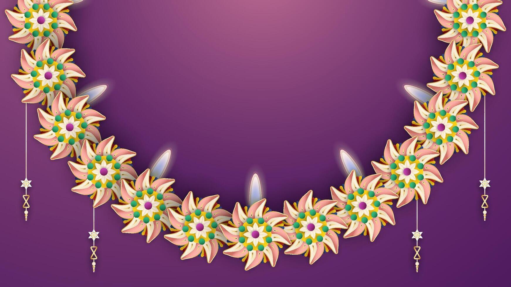 Beautiful background with flowers for Diwali festival. vector