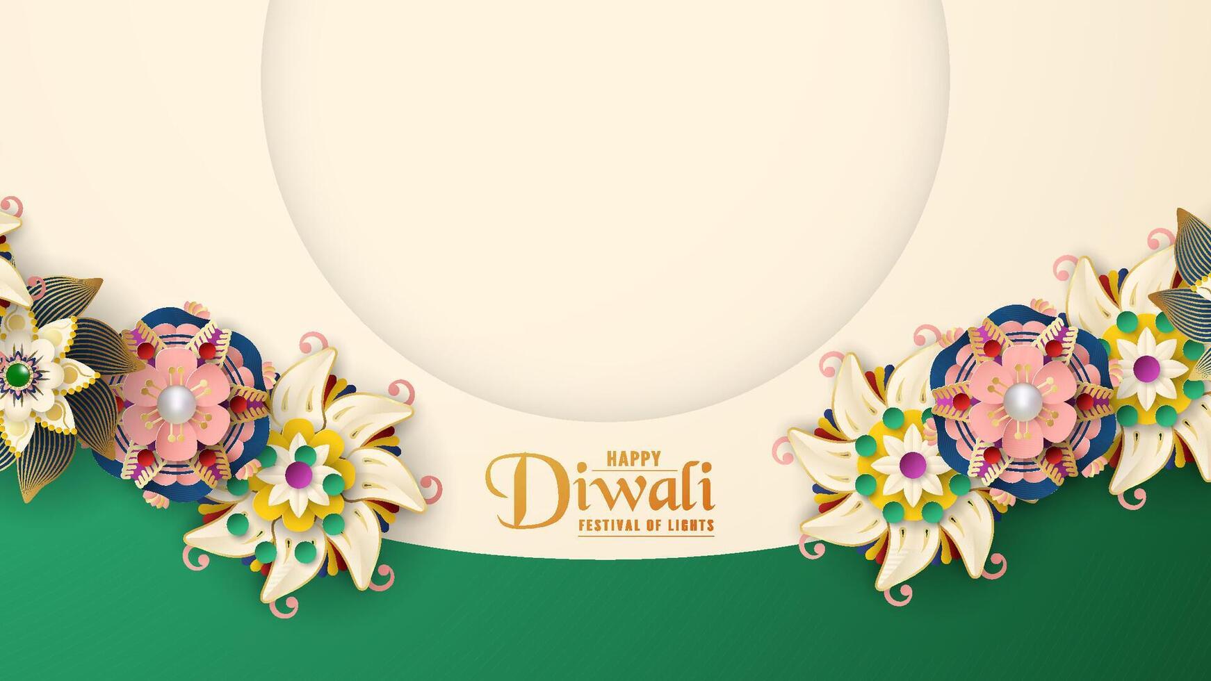 Minimal invitation background for Diwali festival. vector