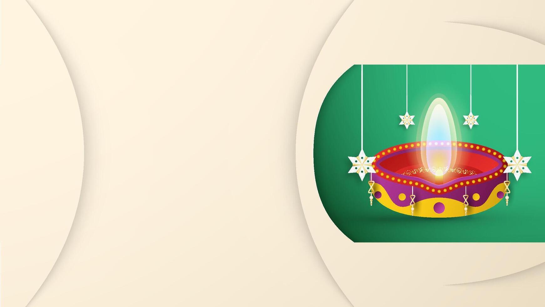 Diwali festival background with copy space. vector