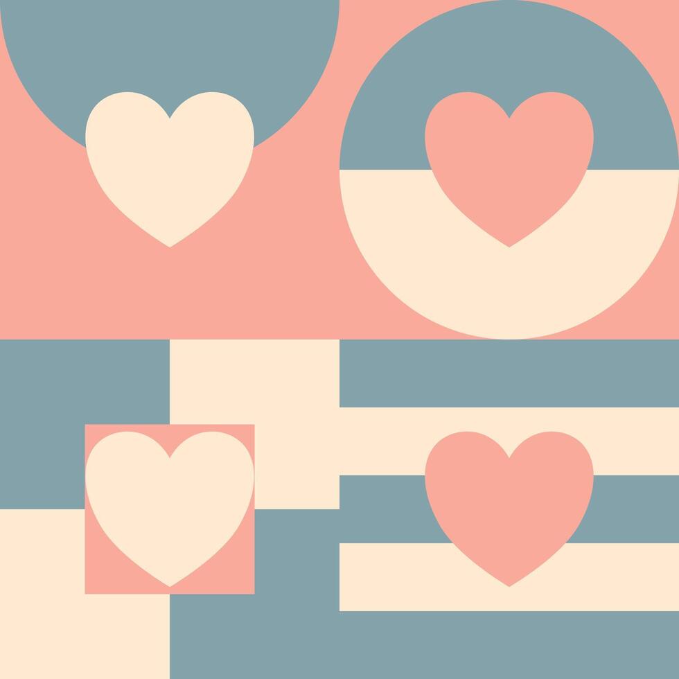 love geometric square hand drawn illustration seamless pattern background vector