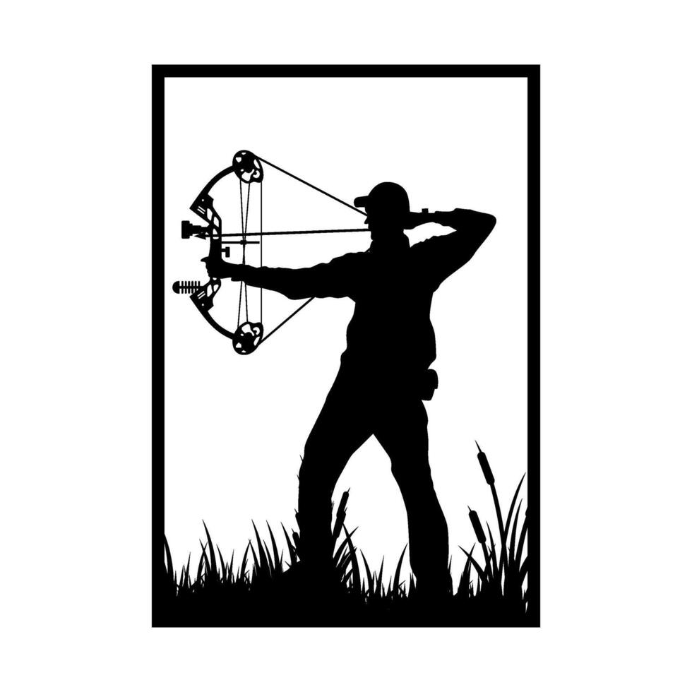bow archery hunter hunting illustration logo image vector