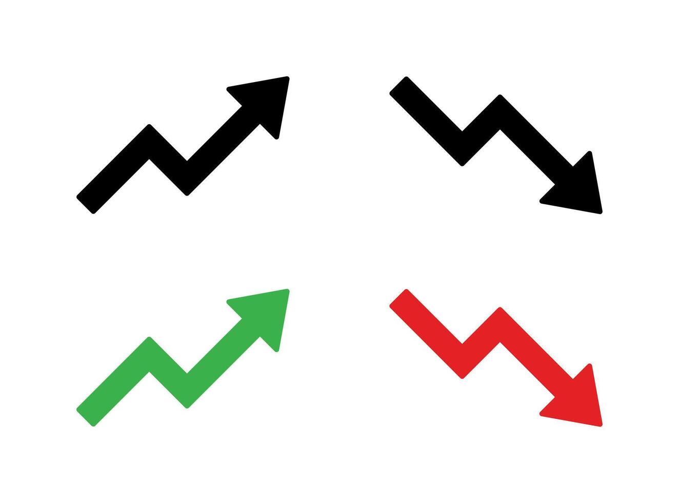 Uptrend and downtrend zigzag arrow icon in rounded corner vector