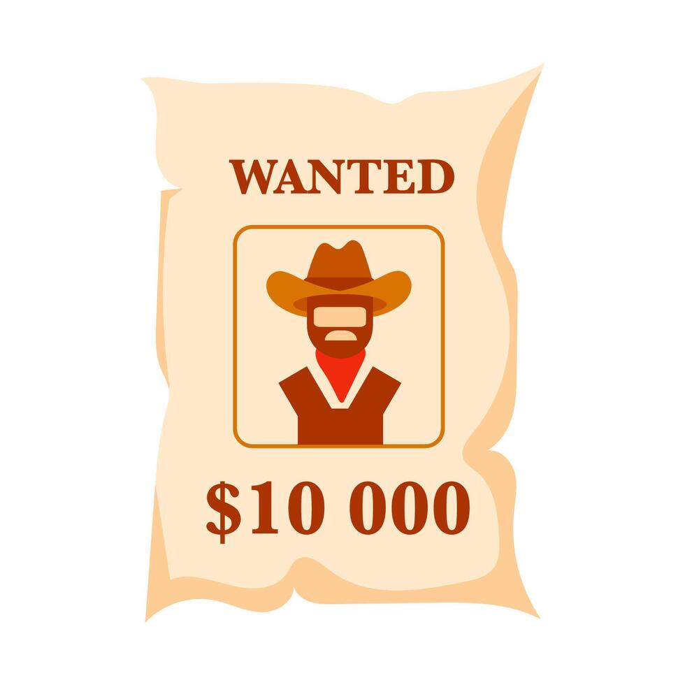 Wanted poster is offering a ten thousand dollar reward for the capture of a dangerous outlaw cowboy vector