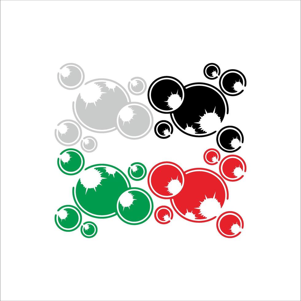 Illustration of four bubbles with different colors vector