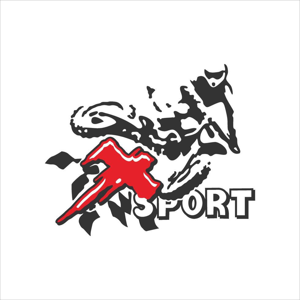 Trail x sport motorbike sticker vector