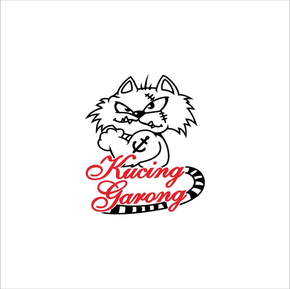 illustration of a male cat with the words wild cat vector