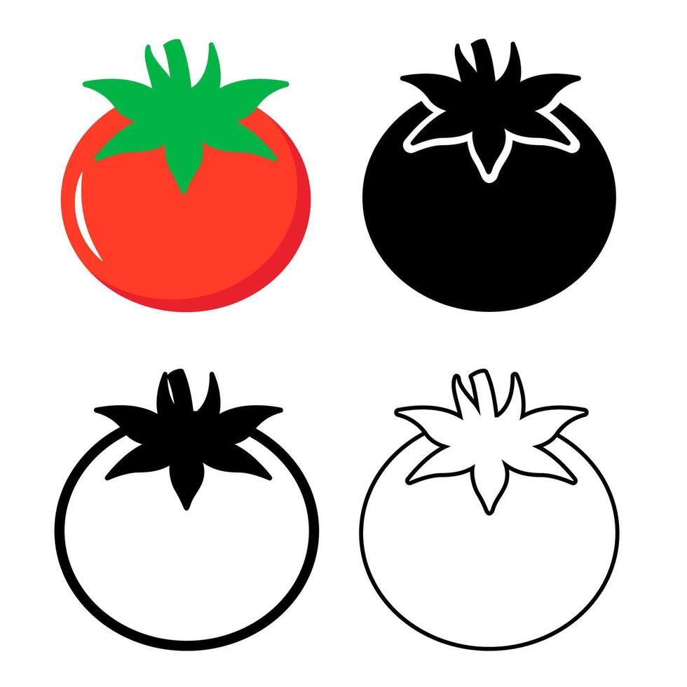 Tomatoes icons set vector
