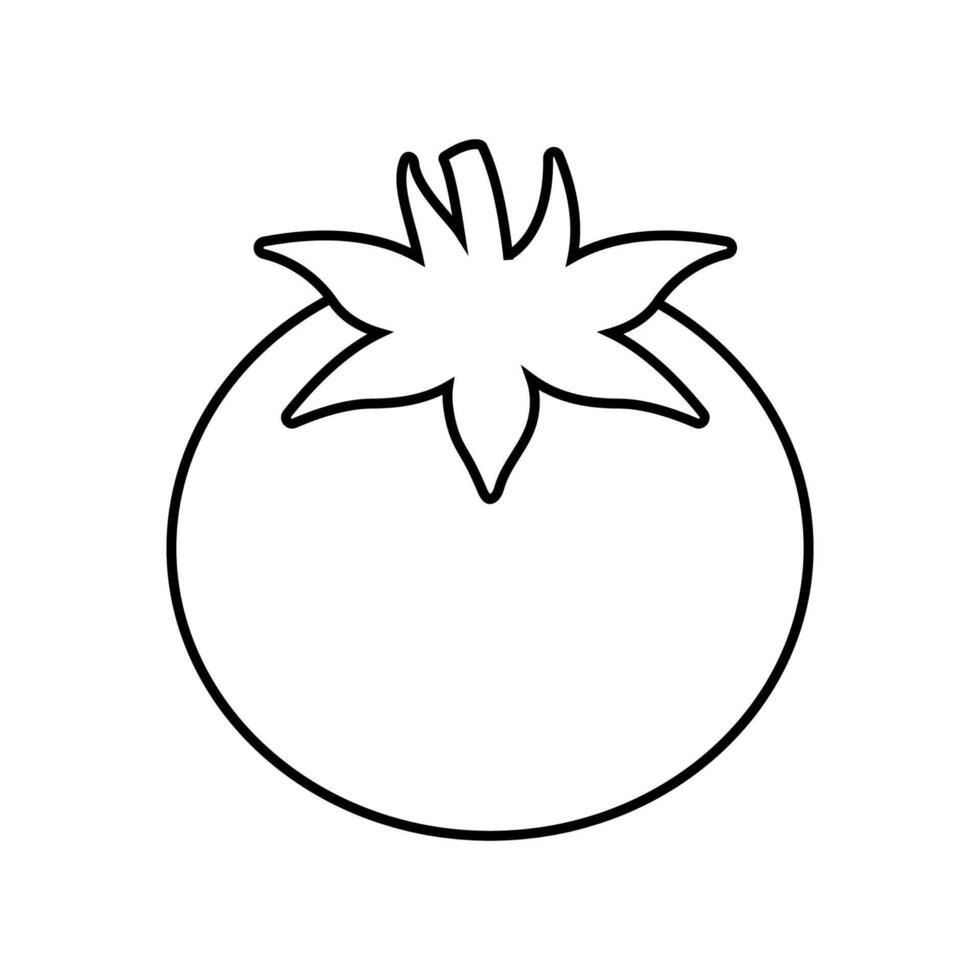 Tomato icon. outline and silhouette vector