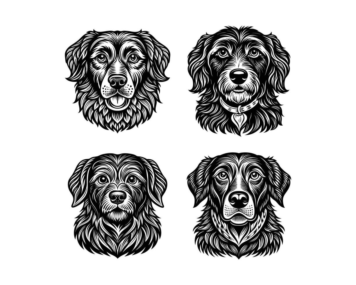 set of dog silhouettes. ai vector