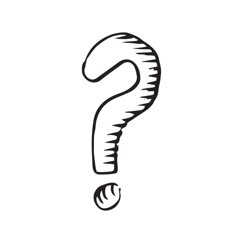 Sketch Question Mark isolated on white background. vector
