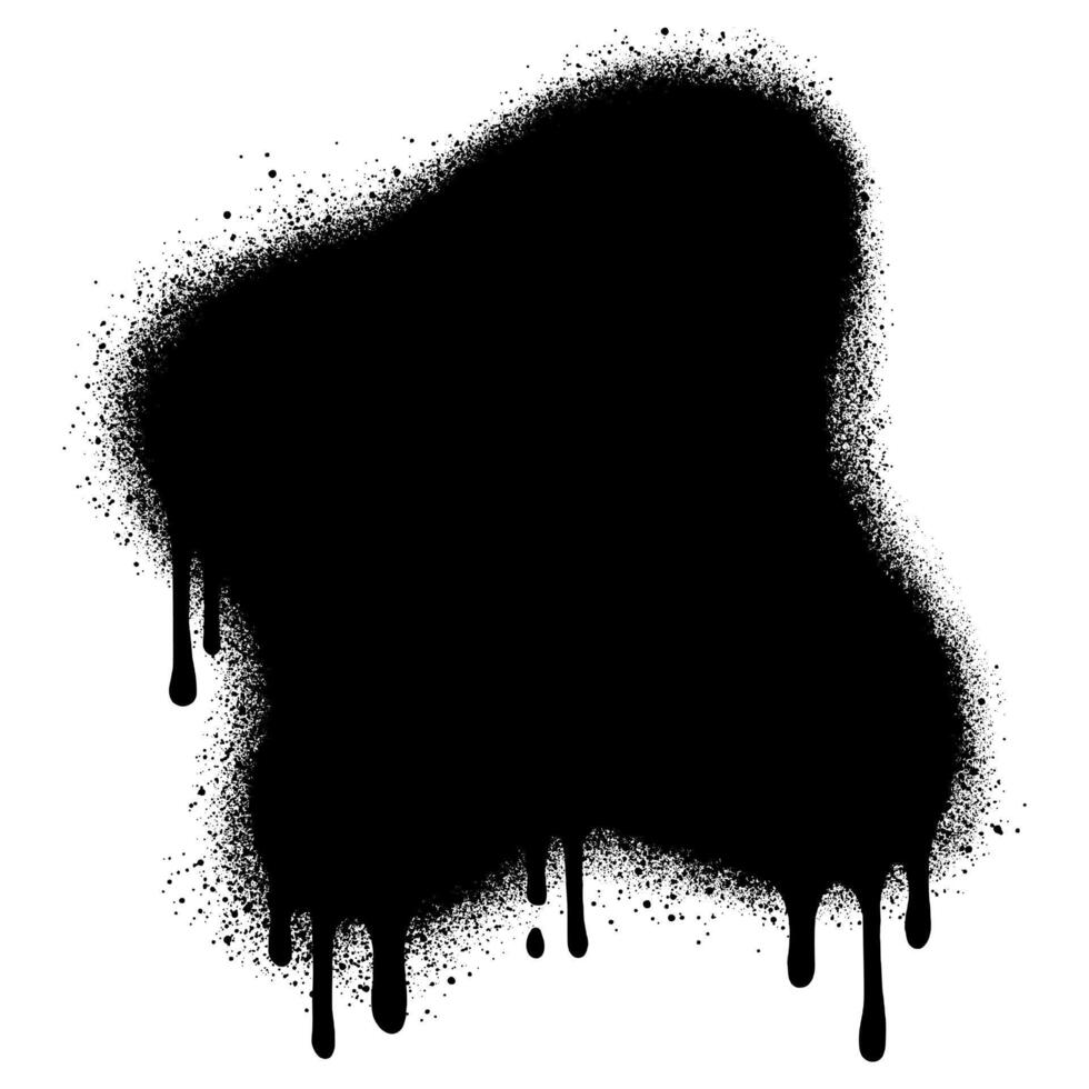 Black ink style spray, blobs and stains of spray paint and texture. Grunge shapes for banner design vector