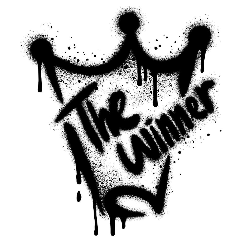 graffiti crown with the winner written on it vector