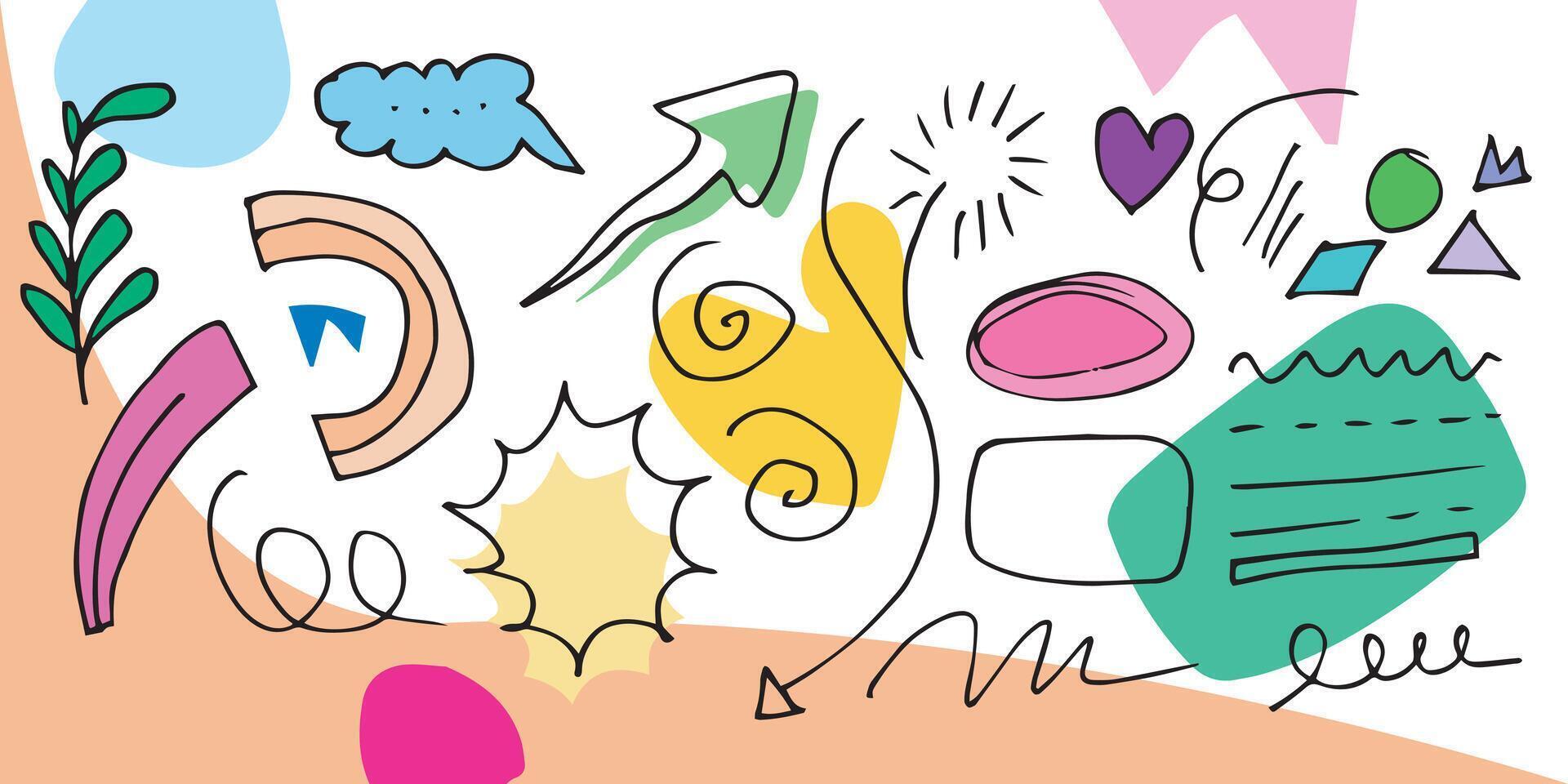 Decorative abstract with doodles of shapes. Abstract modern contemporary trendy for design concept. vector