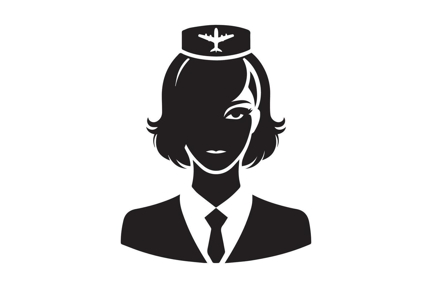 A woman in a uniform with a hat on her head vector