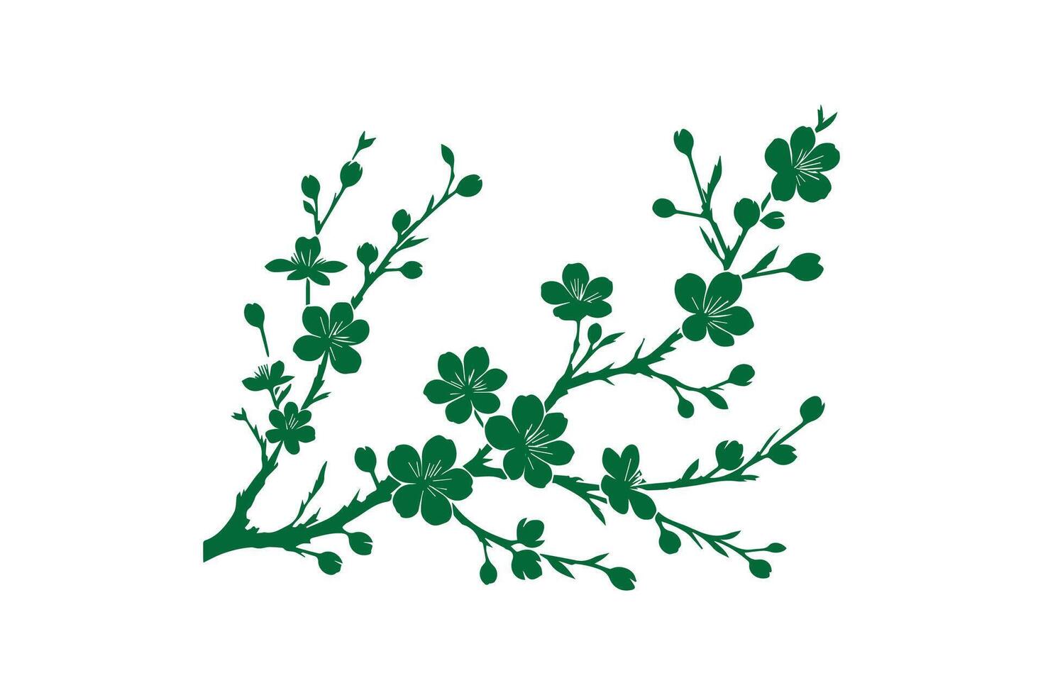 A branch with green leaves on a white background vector