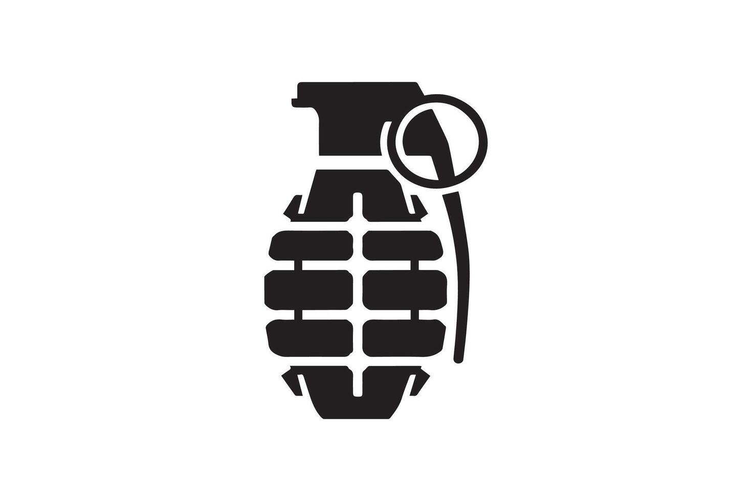 A black and white image of a grenade vector