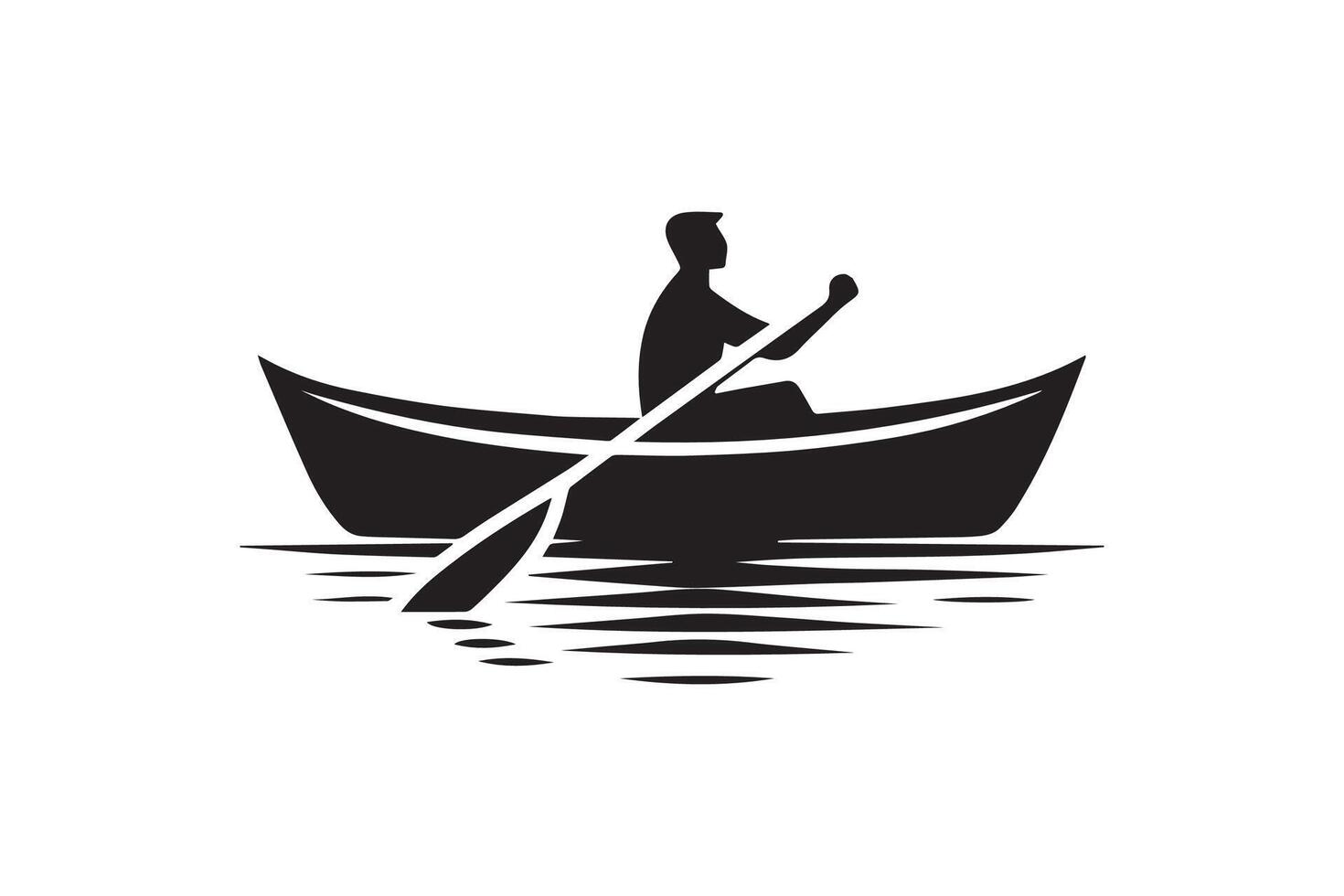 Man in a boat icon illustration vector
