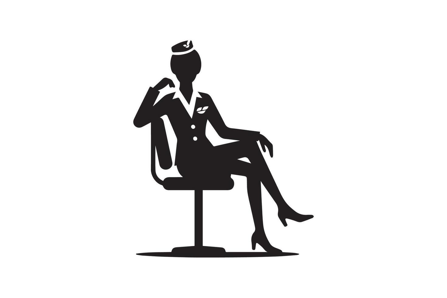 A silhouette of a woman sitting on a chair vector