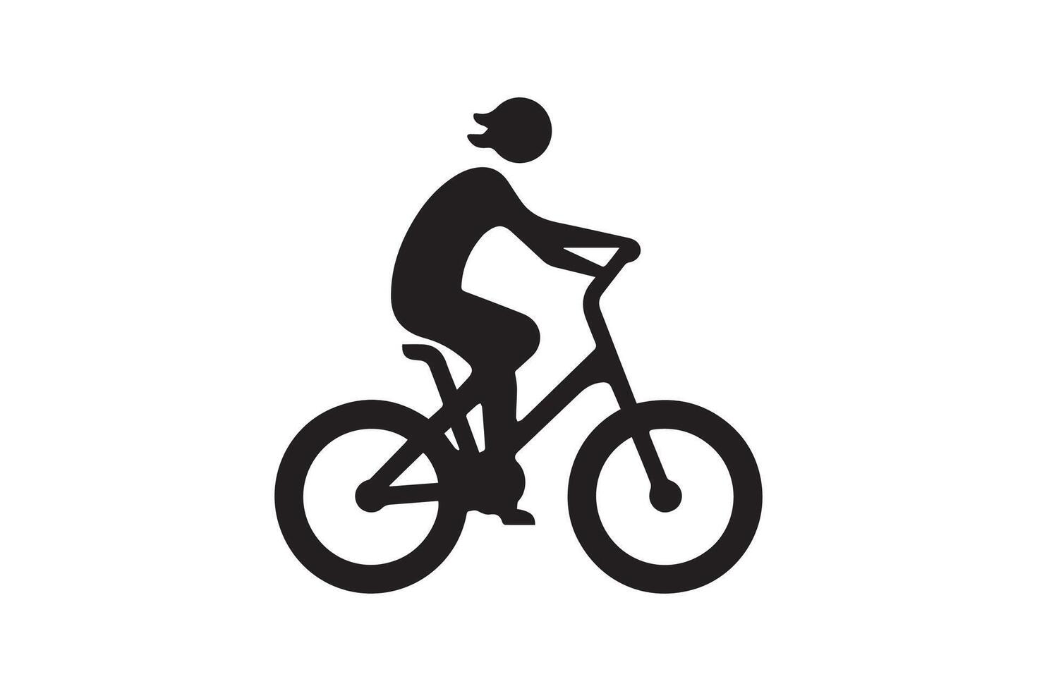 A silhouette of a person riding a bike vector
