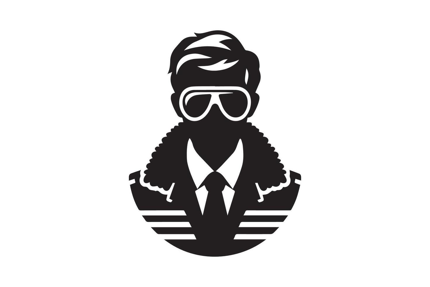A man in a suit and tie with goggles vector