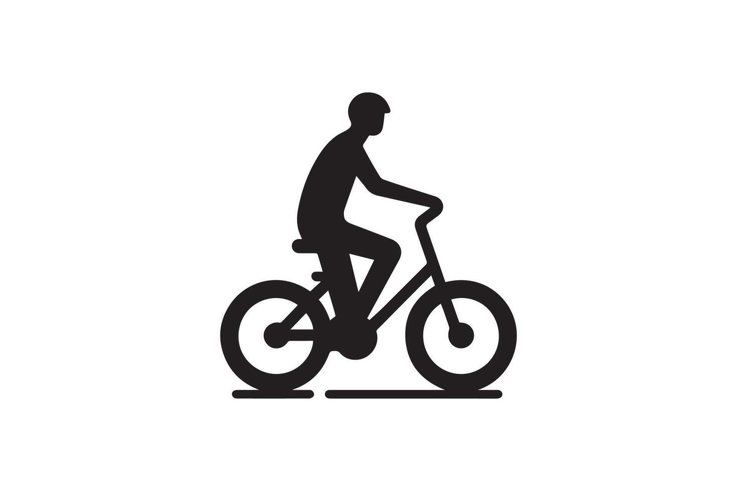A silhouette of a man riding a bicycle vector