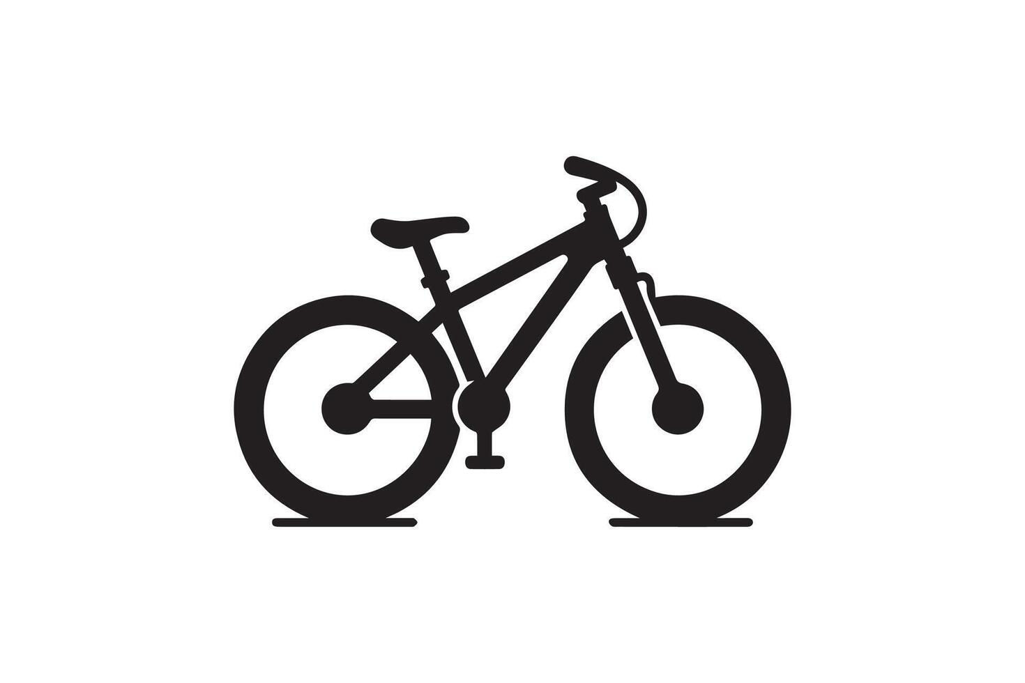 A black and white illustration of a bicycle vector