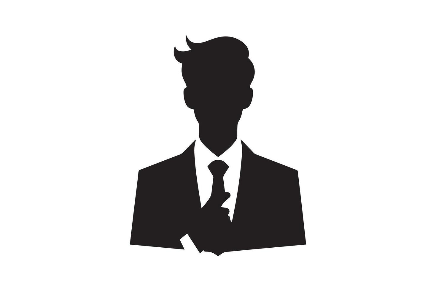 A silhouette of a man in a suit and tie vector