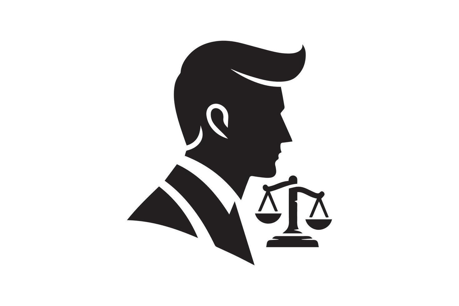 A man in a suit holding a scale of justice vector