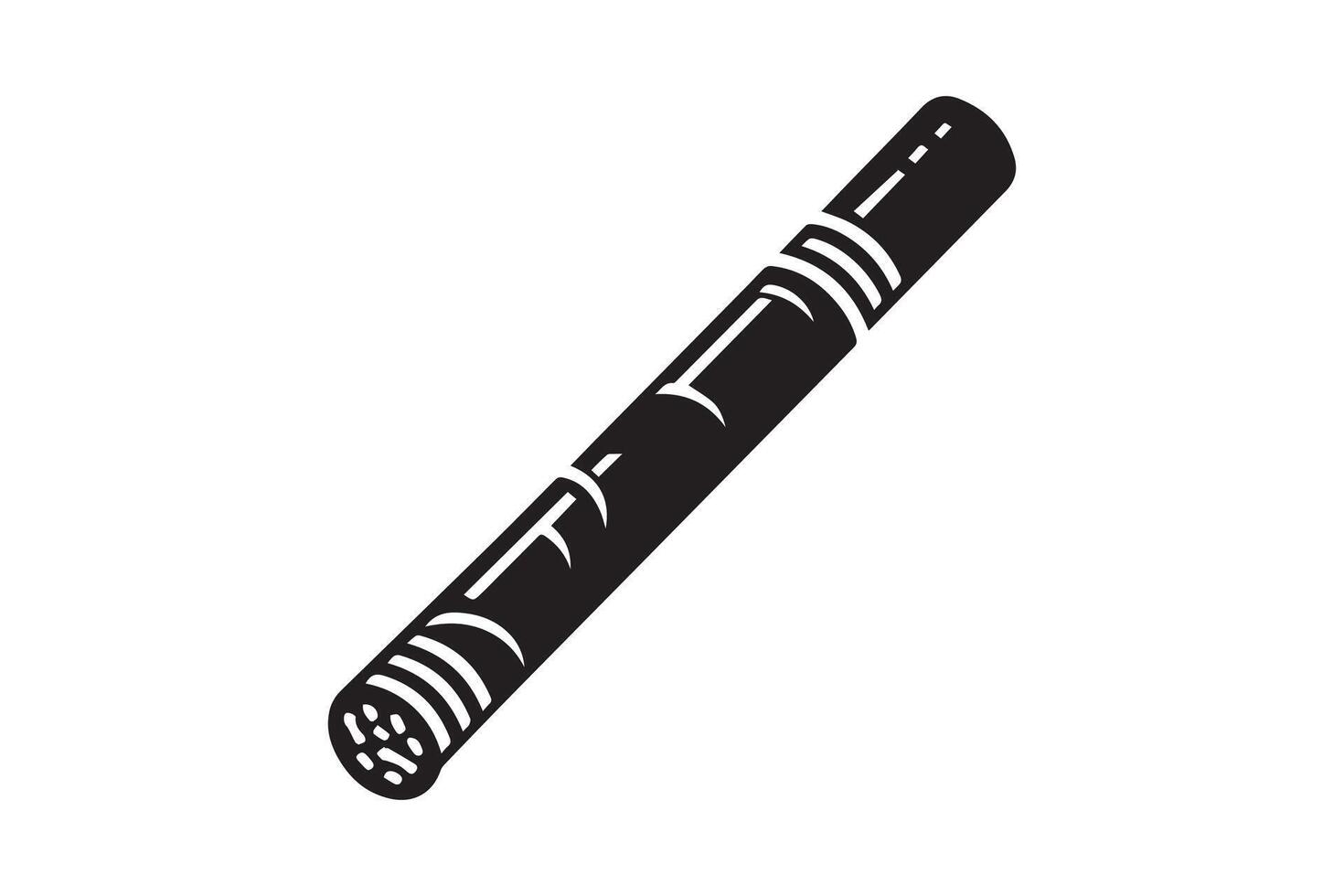 A black and white illustration of a cigar vector