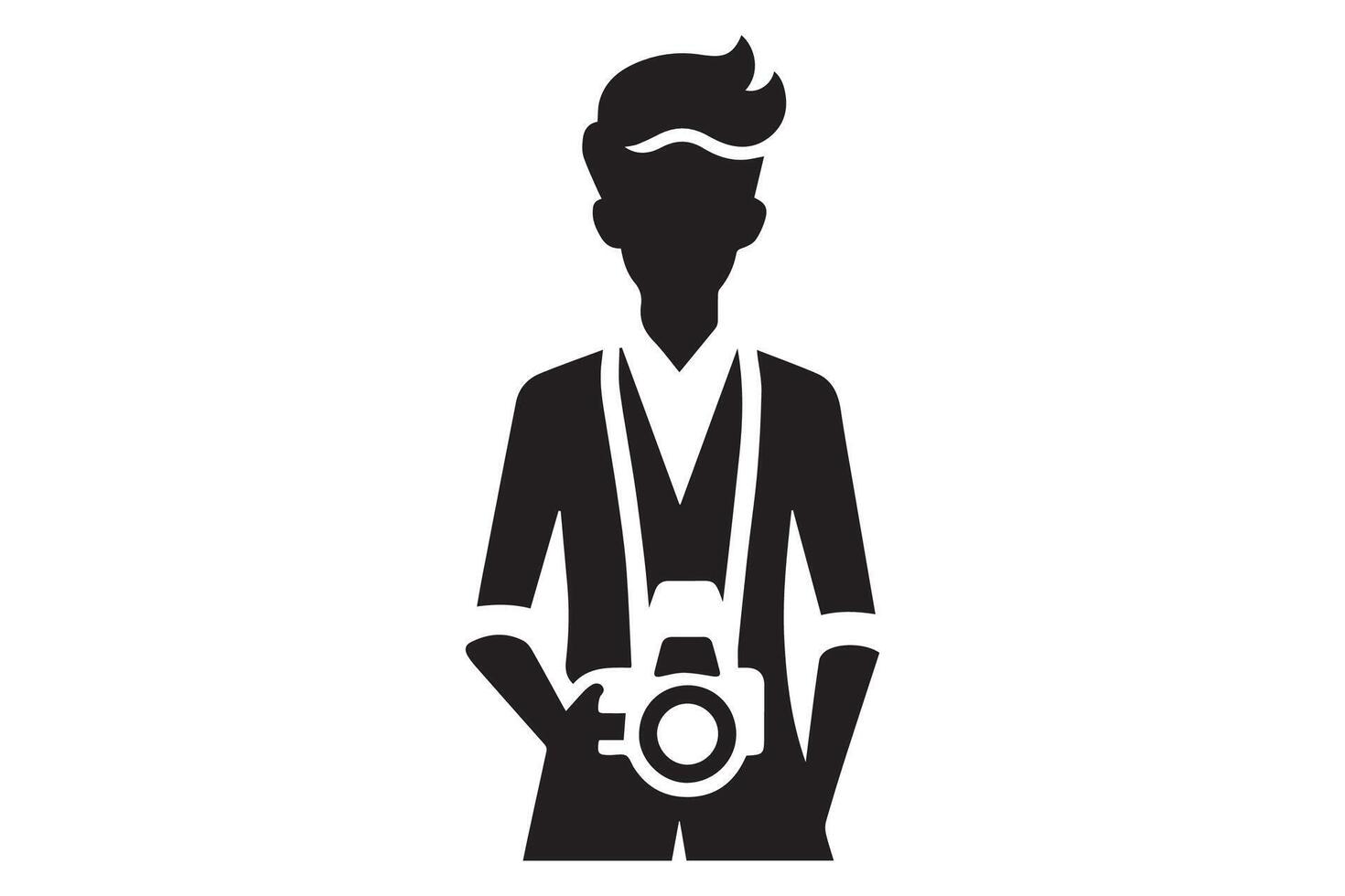 A silhouette of a man with a camera vector