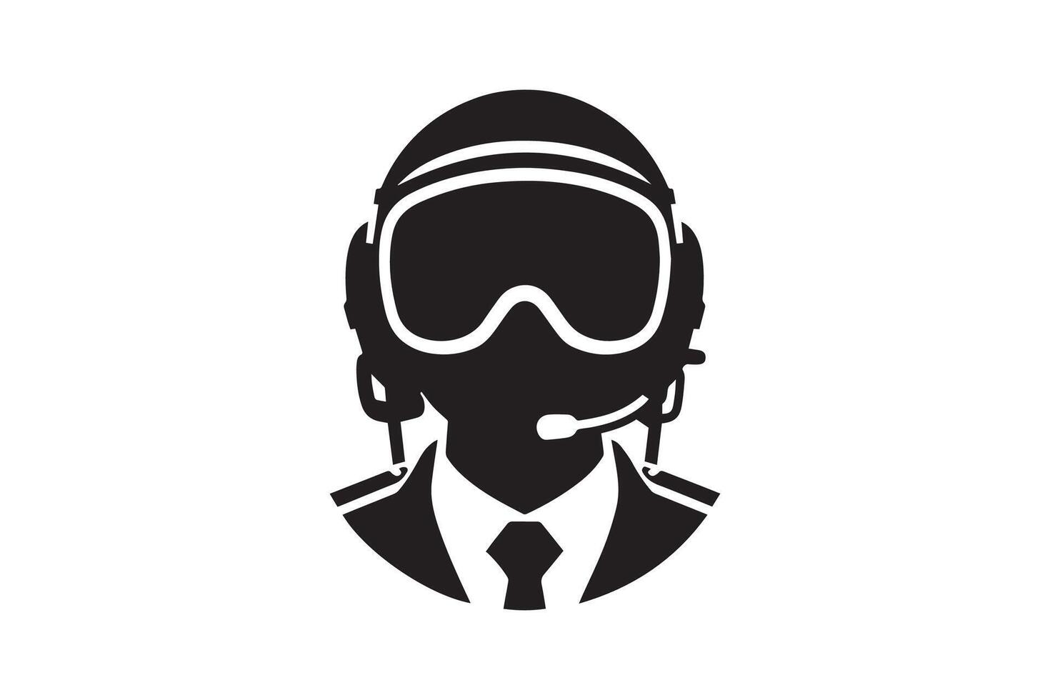 A black and white silhouette of a man in a helmet vector