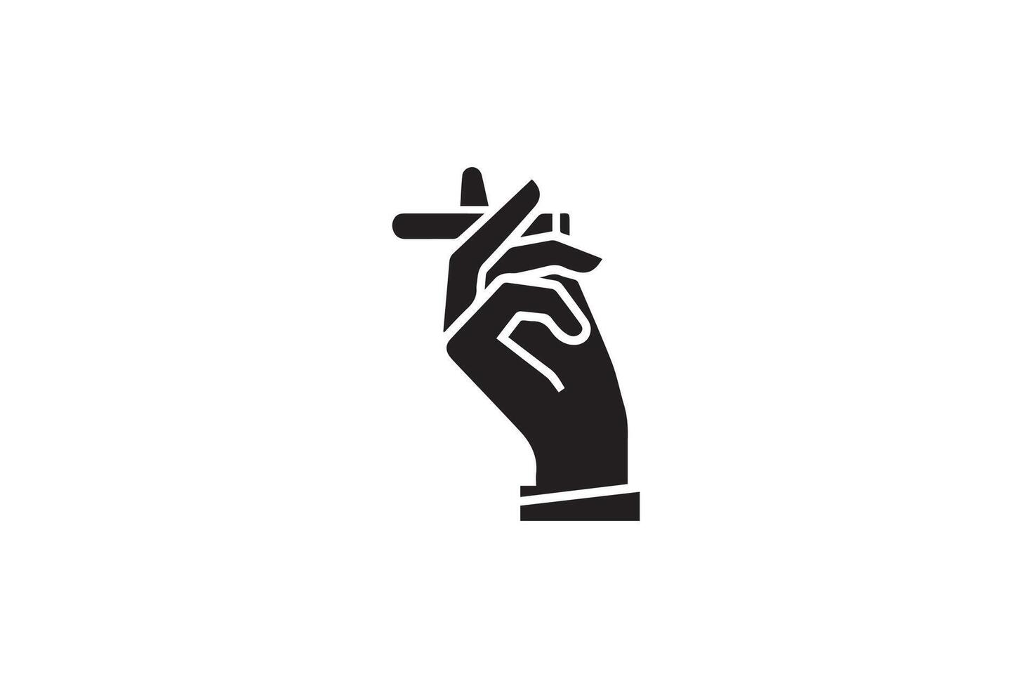 A hand holding a cigarette and a knife vector