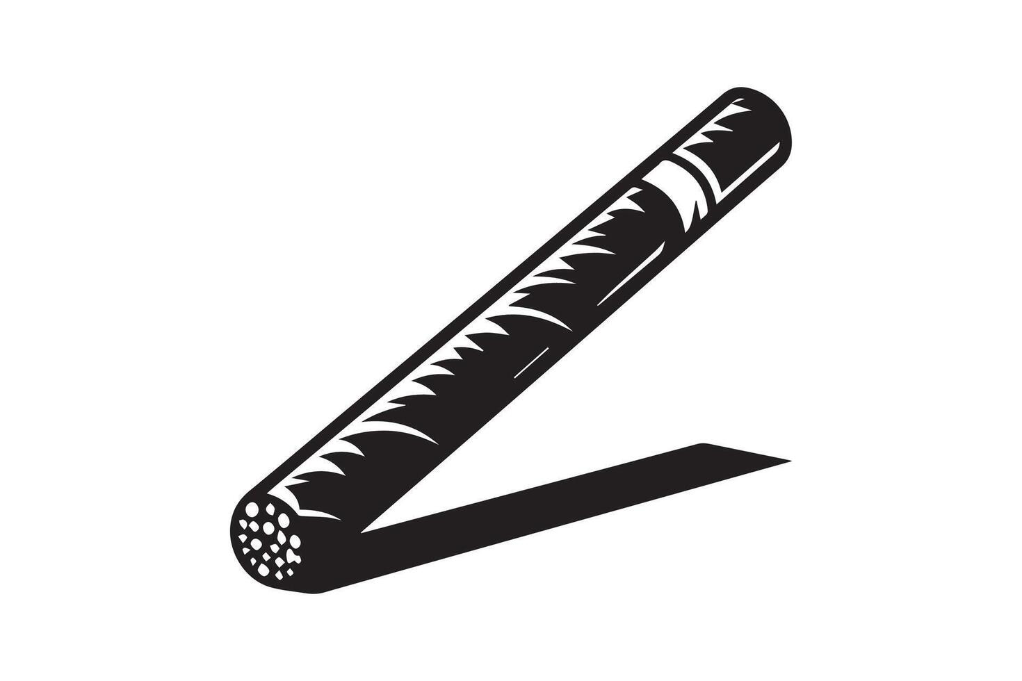 A black and white image of a cigar vector