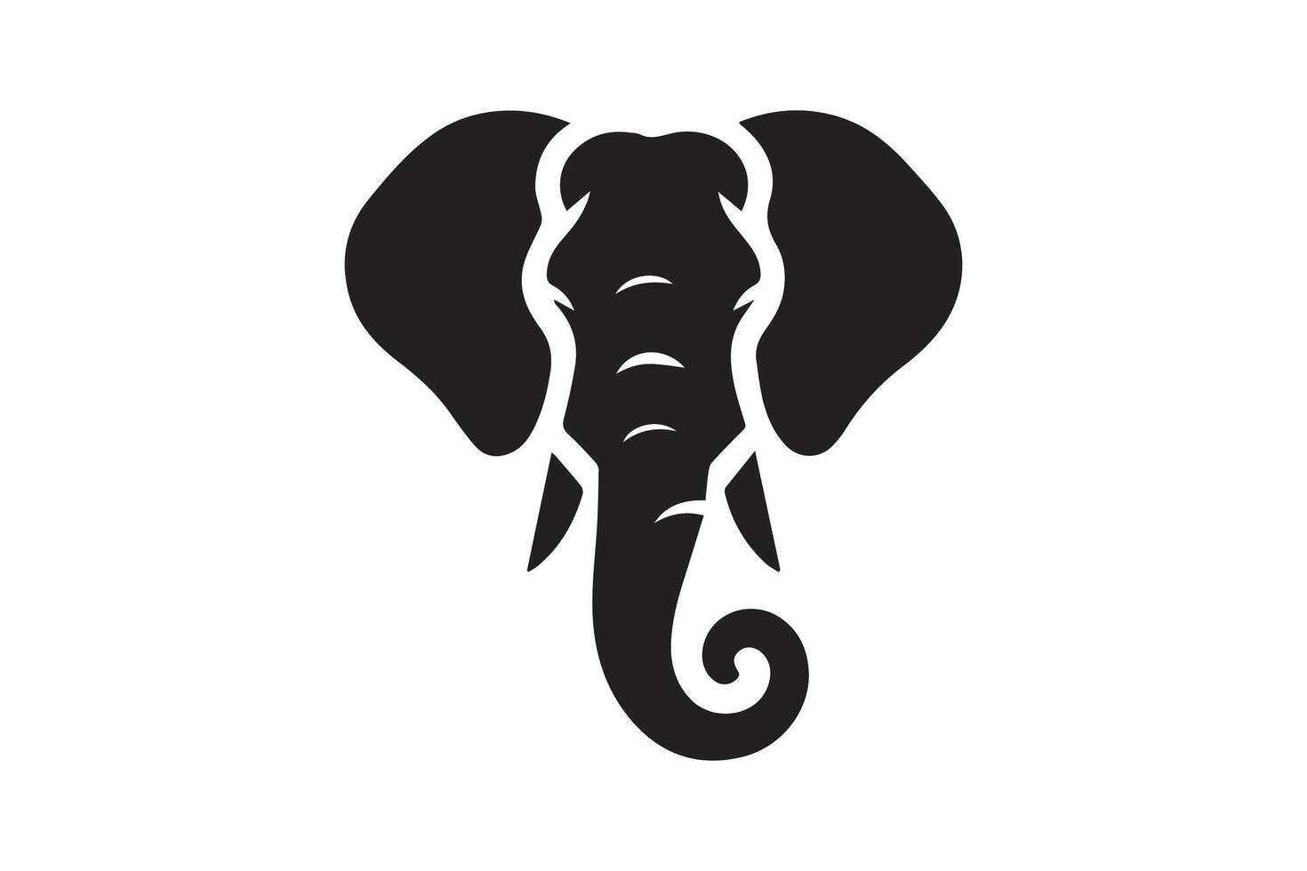 An elephant head silhouette on a white background vector