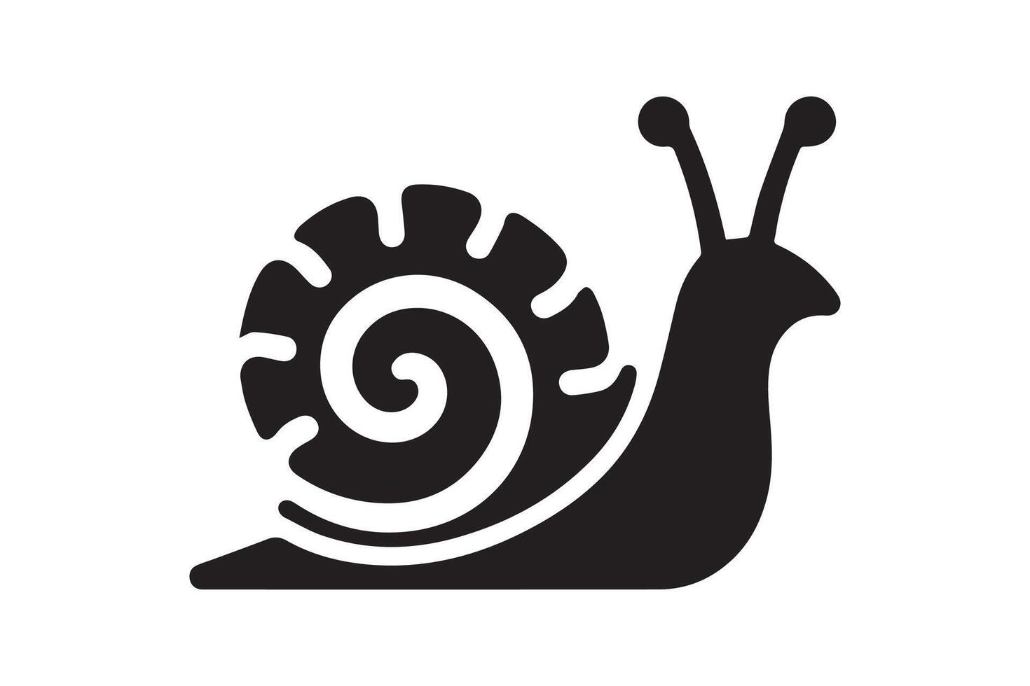 A black and white snail icon on a white background vector